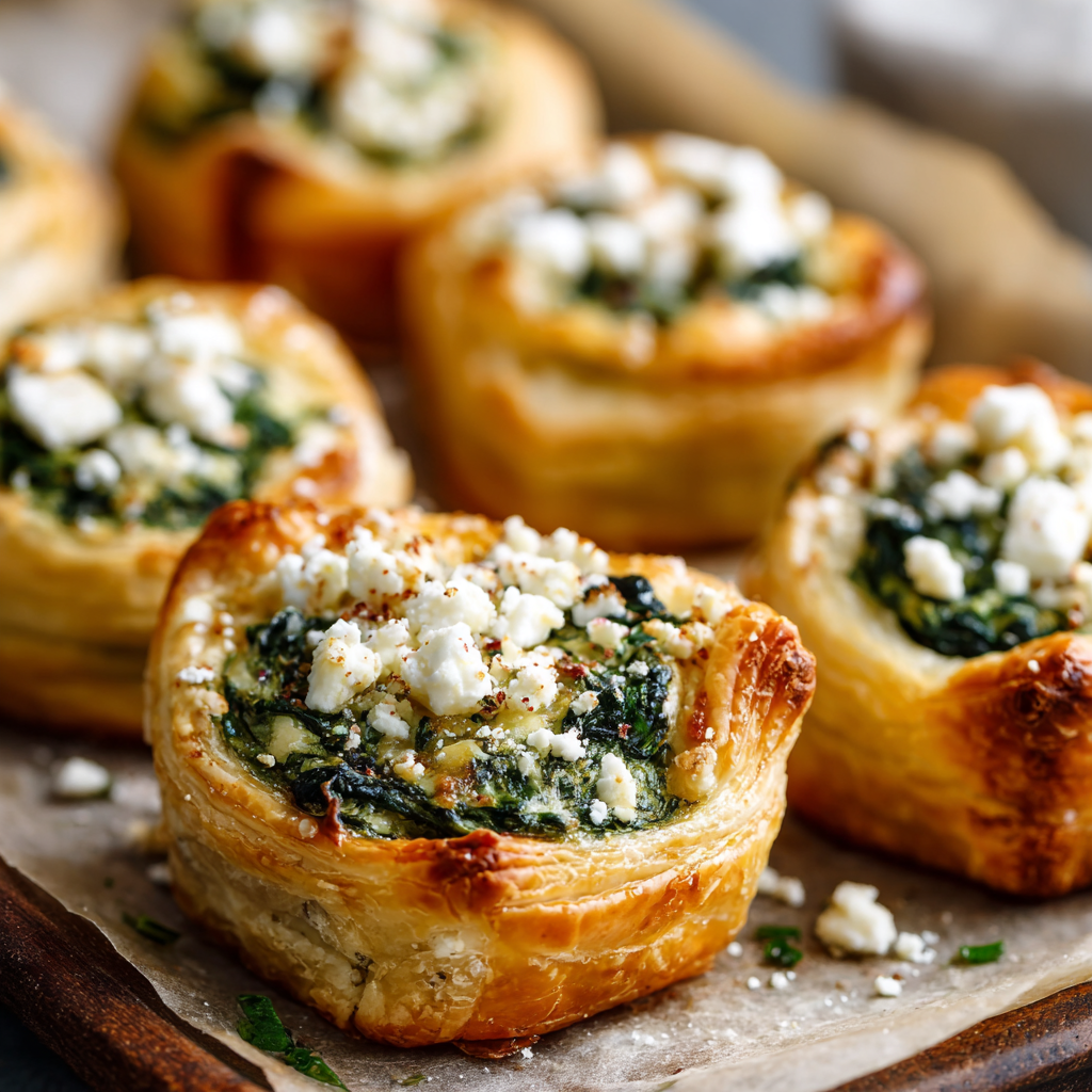 Spinach Feta Puff Pastry Bites : Buttery, Savory, and Party-Perfect