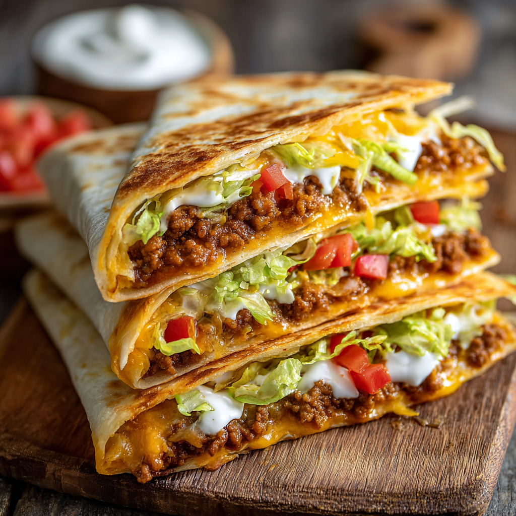 Crunchwrap-Style Quesadilla : Crispy, Cheesy, Taco-Inspired Goodness