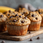 Sourdough Peanut Butter Banana Chocolate Chip Muffins : Moist, Tangy & Irresistible!