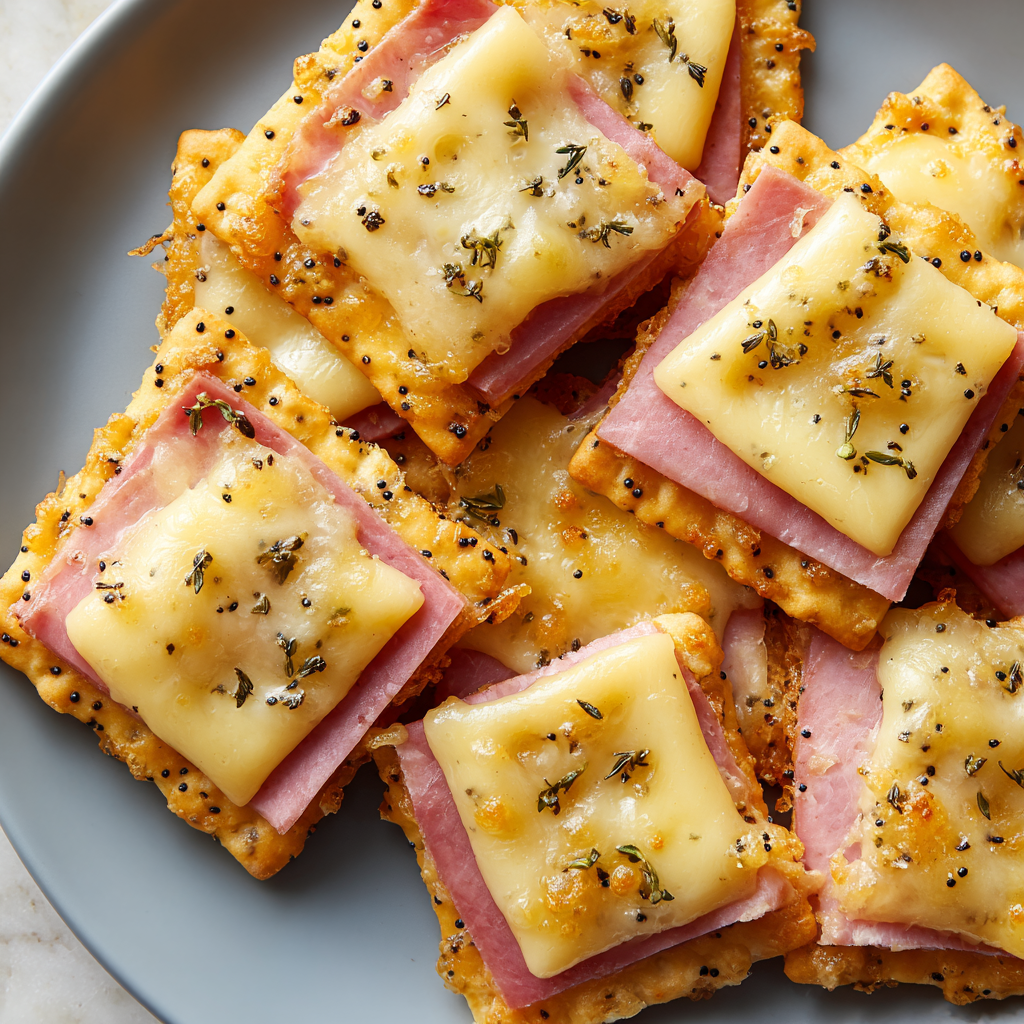 Baked Ham & Swiss Cracker Melts : Easy 25-Minute Cheesy Snack