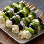Referee Stripe Veggie Skewers with Ranch Shooters : A Whistle-Worthy Game Day Snack