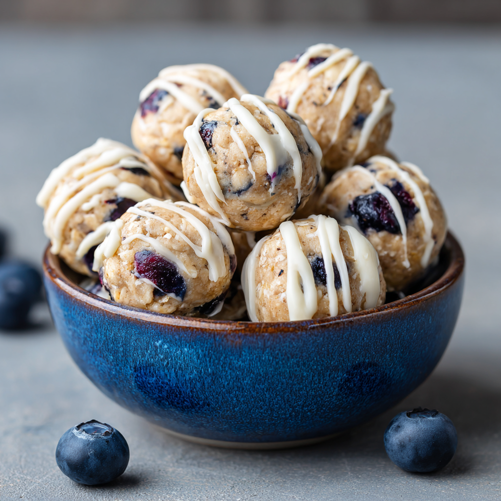 Creamy Blueberry Cheesecake Protein Bites – No-Bake Energy Snack