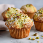 Soft Pistachio Muffins with a Sugary Crunch : Bakery Style at Home