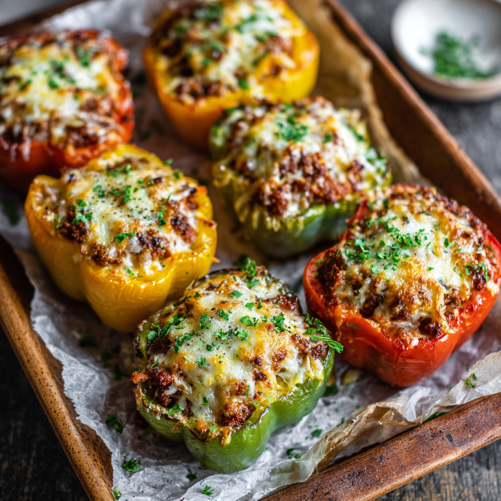 Cheesy Stuffed Bell Peppers : Oven-Baked Comfort Food