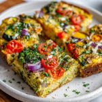 Veggie Frittata Slices : Meal-Prep Friendly, Protein-Packed & Veggie-Loaded