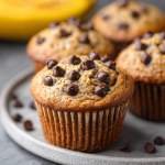 Healthy Banana Chocolate Chip Muffins : Moist, Sweet & Guilt-Free Treat