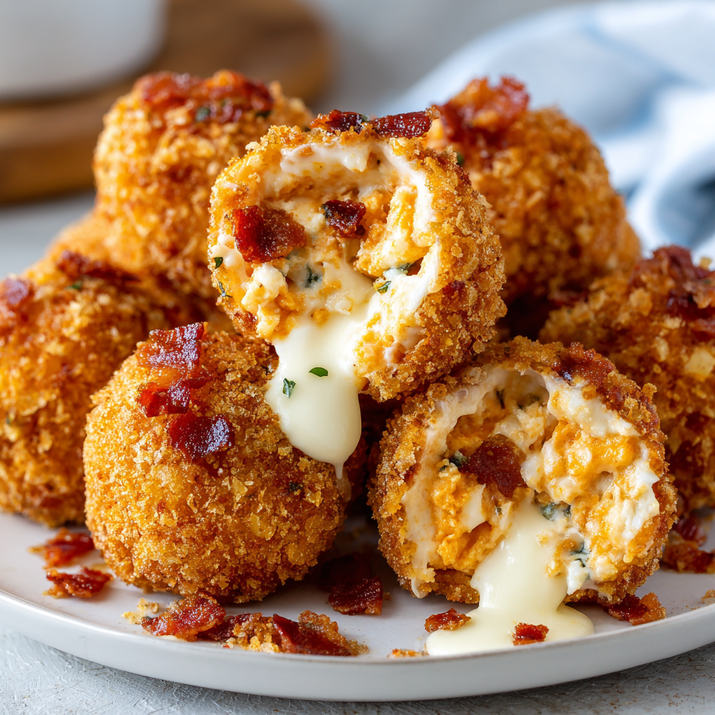 Buffalo Chicken Bacon Mozzarella Bombs : Crispy, Cheesy, and Flavor-Packed