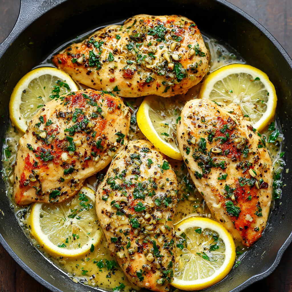Easy Lemon Garlic Chicken Skillet (One-Pan, Healthy Dinner)