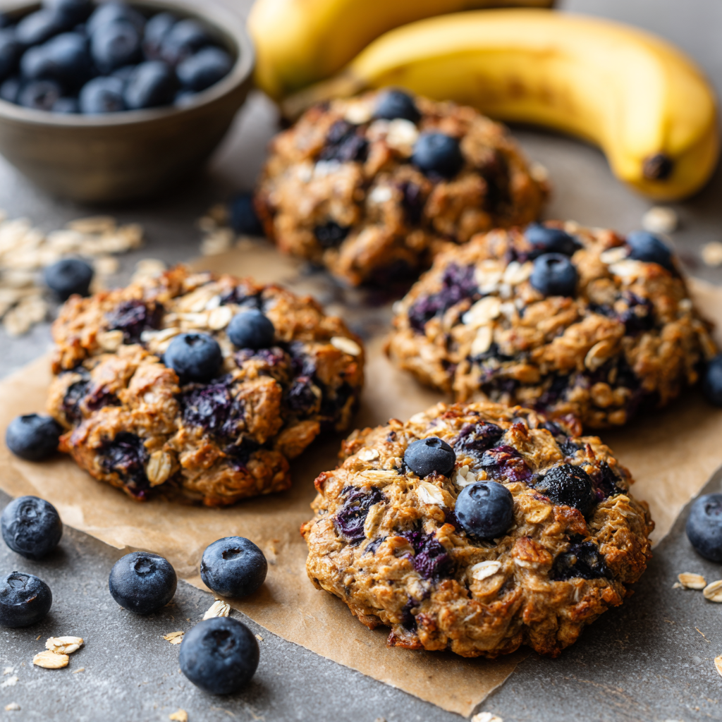 3-Ingredient Blueberry Breakfast Cookies : Quick, Healthy & Delicious