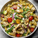 Pesto Chicken Pasta Salad : Fresh, Creamy & Protein-Packed