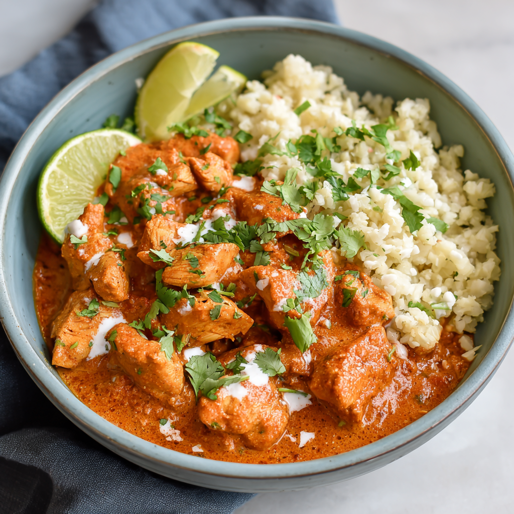 Healthy Butter Chicken Bowl : Spice-Forward, Creamy, and Lightened-Up