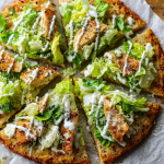 Viral Chicken Crust Caesar Salad Pizza (High-Protein, Low-Carb Dinner)
