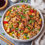 High-Protein Teriyaki Chicken Fried Rice Meal Prep (550 Calories, 50g Protein)