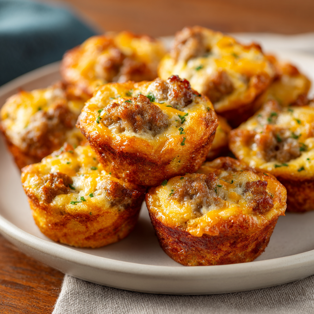 High-Protein Pancake Sausage Mini Muffins