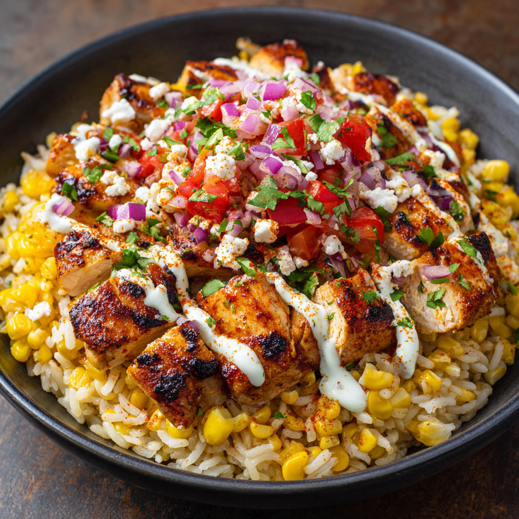 Street Corn Chicken Rice Bowl
