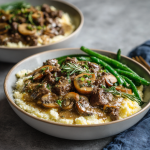 Beef Stroganoff Cauliflower Mash Bowls