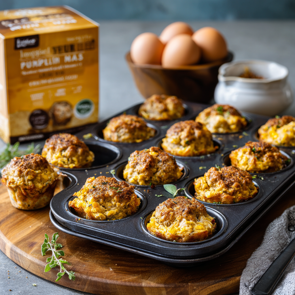 Pumpkin Breakfast Meatball Muffin Cups