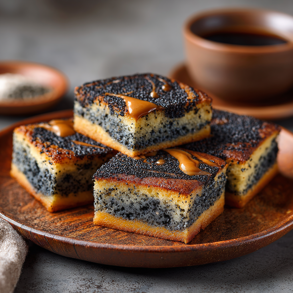Black Sesame & Pumpkin Butter Mochi Cake