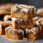 Cinnamon Roll Blondies with Cream Cheese Frosting