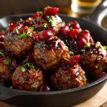Balsamic Cherry Glazed Mini Meatballs