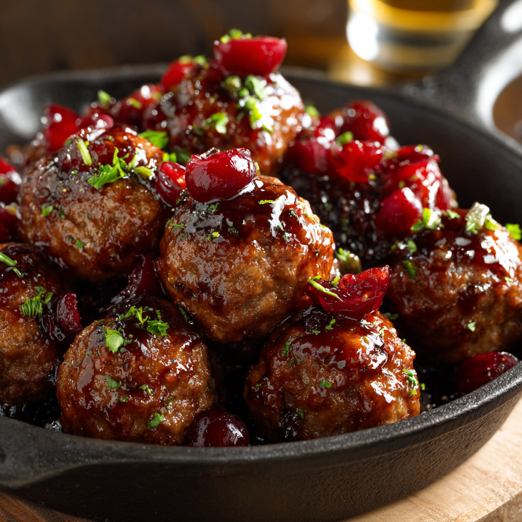Balsamic Cherry Glazed Mini Meatballs