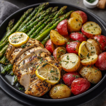 Lemon and Herb Chicken with Asparagus & Roasted Red Potatoes