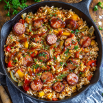 One-Pan Sweet & Tangy BBQ Sausage Rice