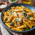 Pumpkin Alfredo Pasta Bowls with Turkey & Spinach