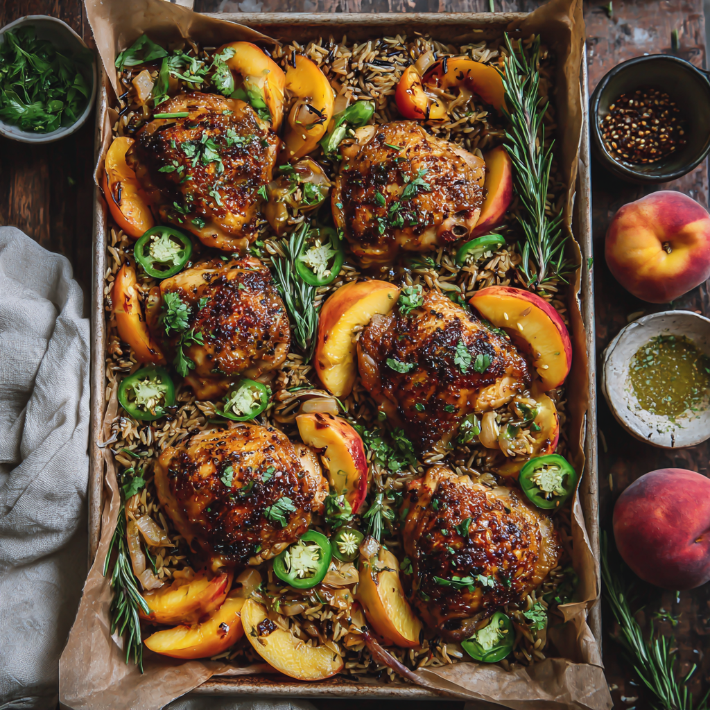 Sweet Heat Peach Chicken & Wild Rice Trays