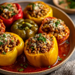 Beef & Barley Stuffed Peppers