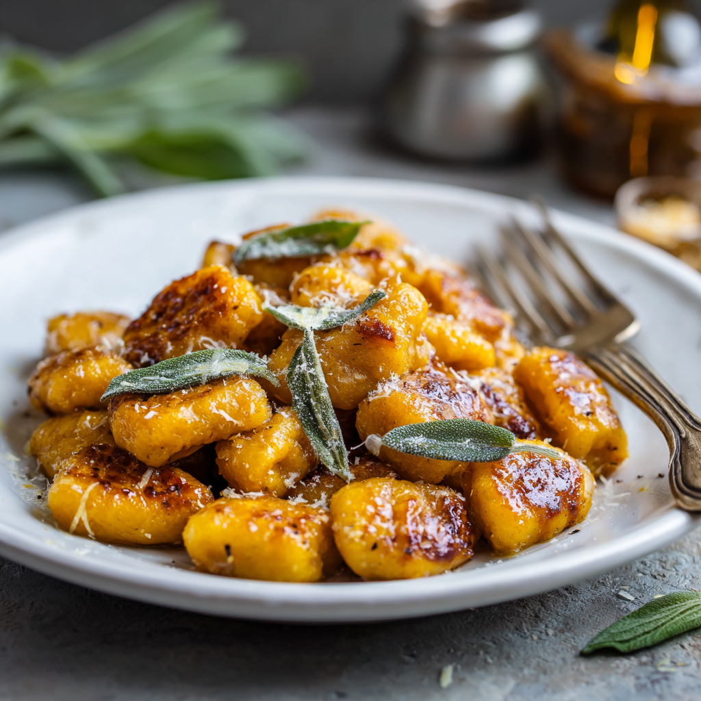 Pumpkin Apple Gnocchi in Cinnamon Sage Butter