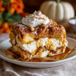 Pumpkin Cream Cheese Baked French Toast
