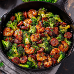 Honey Garlic Shrimp, Sausage & Broccoli