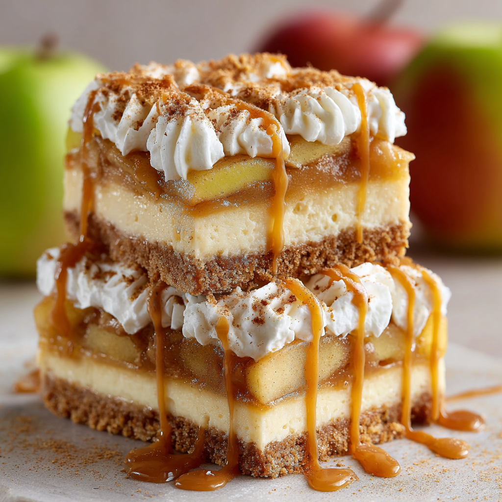 Easy Caramel Apple Cheesecake Bars