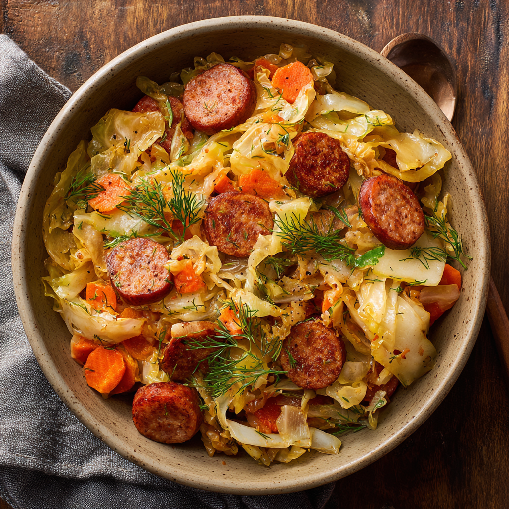 Braised Cabbage & Sausage Bowls