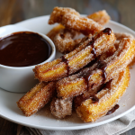 Maple Churros with Chocolate Sauce