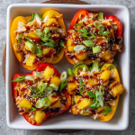 Teriyaki Chicken & Pineapple Stuffed Peppers