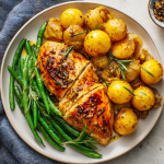 Honey-Mustard Chicken with Roasted Potatoes & Green Beans