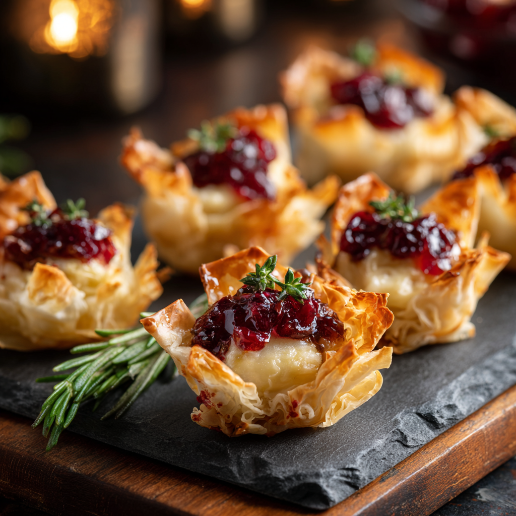 Cranberry Brie Phyllo Cups