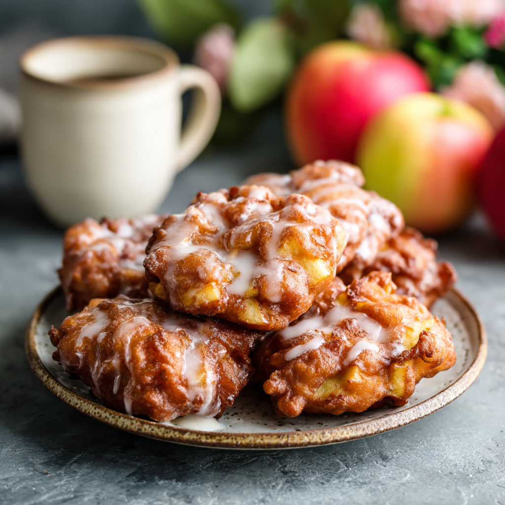 Apple Fritters with Cinnamon Sugar Glaze
