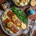 Creamy Honey Mustard Salmon with Garlic Mash