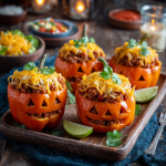 Jack-O’-Lantern Stuffed Peppers