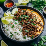 Creamy Chipotle Beef Bowls with Garlic-Lime Rice