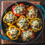 Caramelized Onion & Sausage Stuffed Peppers