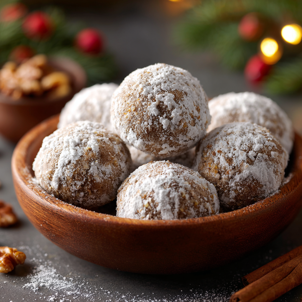 Gingerbread Snowball Cookies