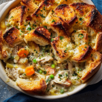 Garlic Bread Leftover Turkey Pot Pie