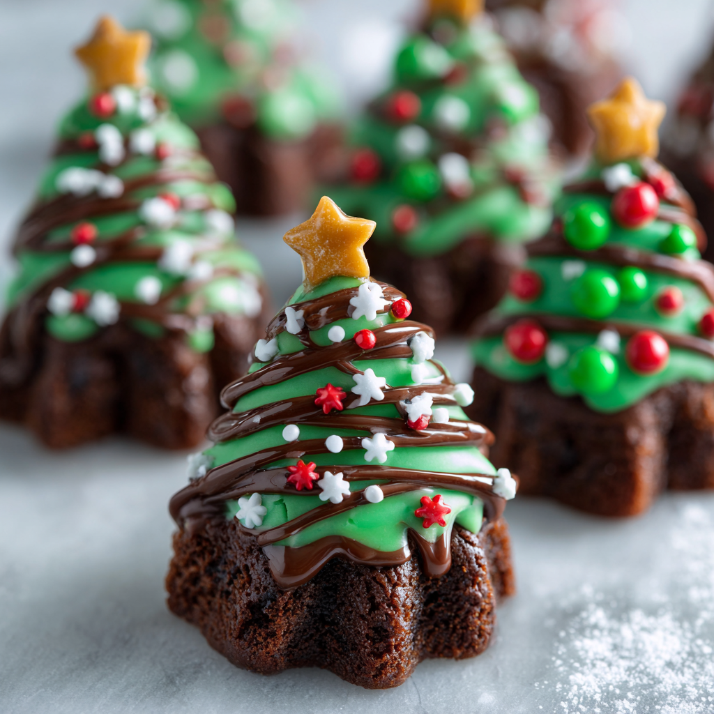 Brownie Candy Melt Christmas Trees
