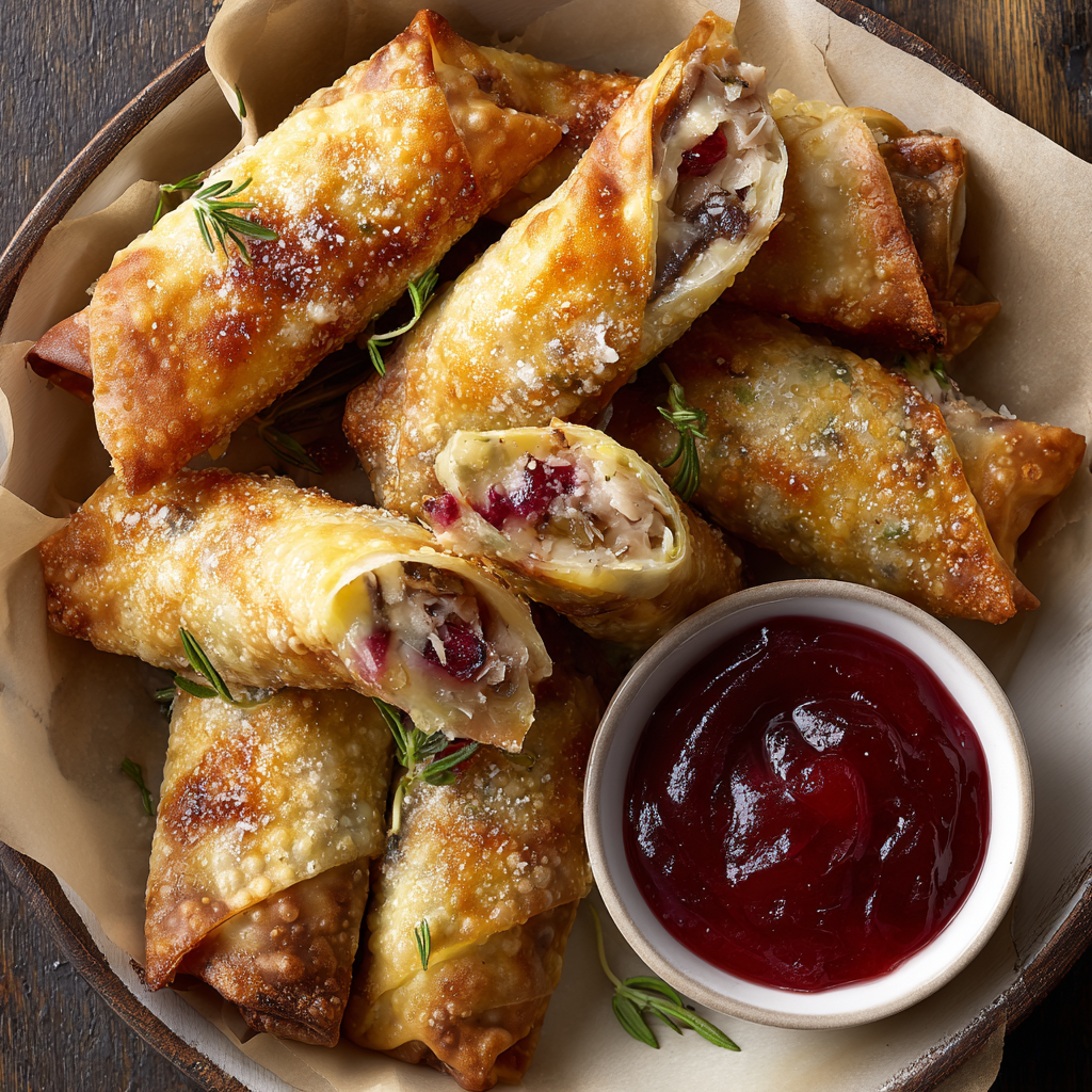 Turkey, Cranberry & Brie Egg Rolls