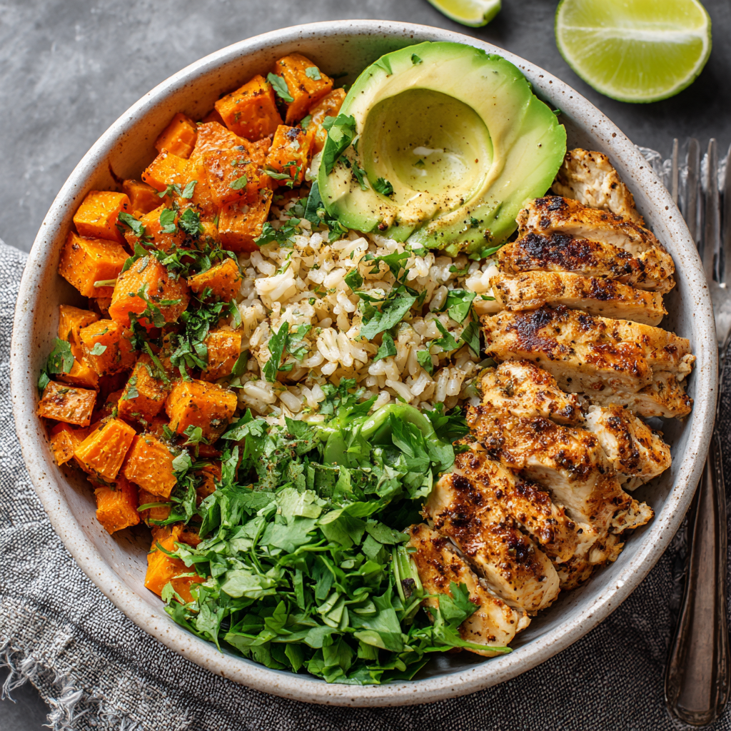 Chicken and Sweet Potato Rice Bowl