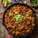 Southwest Ground Beef and Sweet Potato Skillet